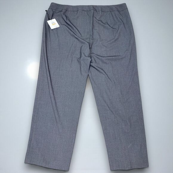 Calvin Klein 24W Plus Gray Trousers NWT Stretch Office Night Out Pants Preppy - Picture 2 of 8